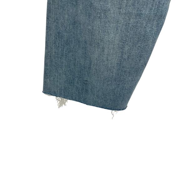 Everlane The High-Rise Flare‎ Jeans Cropped Medium Wash Distressed Size 25 - Picture 11 of 14